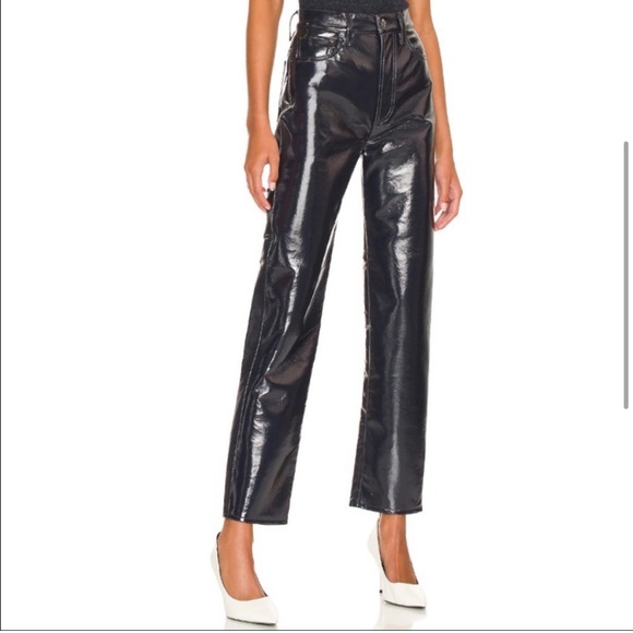 Agolde Leather Pants - Recycled Leather 90's Pinch Waist NEW size 33 - Picture 4 of 6